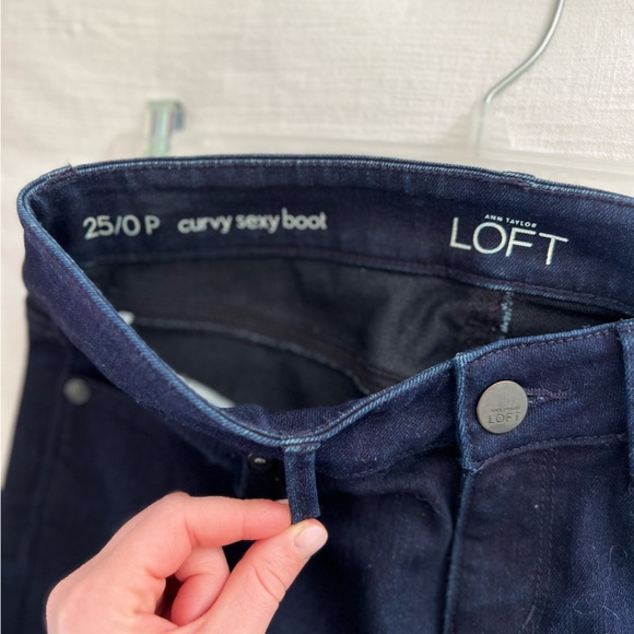 LOFT Curvy Sexy Boot Cut Denim Jeans in Dark Wash - Picture 5 of 5